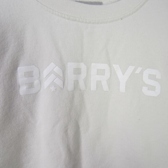 Barry's Sweatshirt Mens 2XL White Crewneck Pullover Gym Fitness Athletic Logo - Picture 3 of 9
